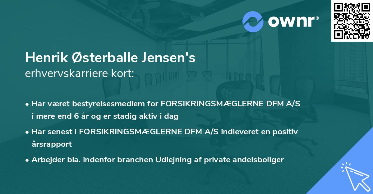 Henrik Østerballe Jensen's erhvervskarriere kort