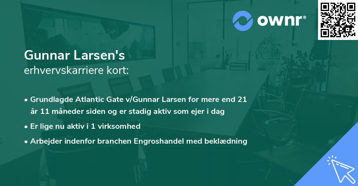 Gunnar Larsen's erhvervskarriere kort