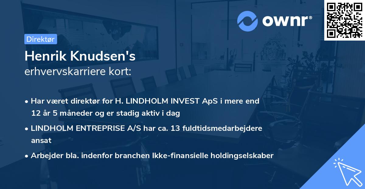 Henrik Knudsen's erhvervskarriere kort