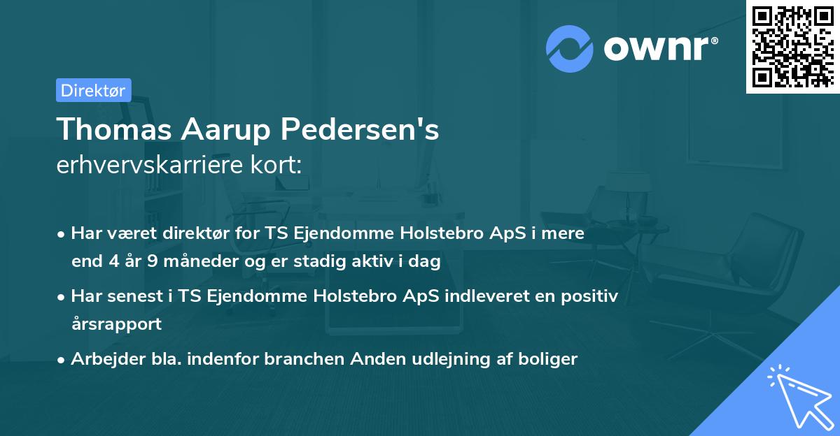 Thomas Aarup Pedersen's erhvervskarriere kort