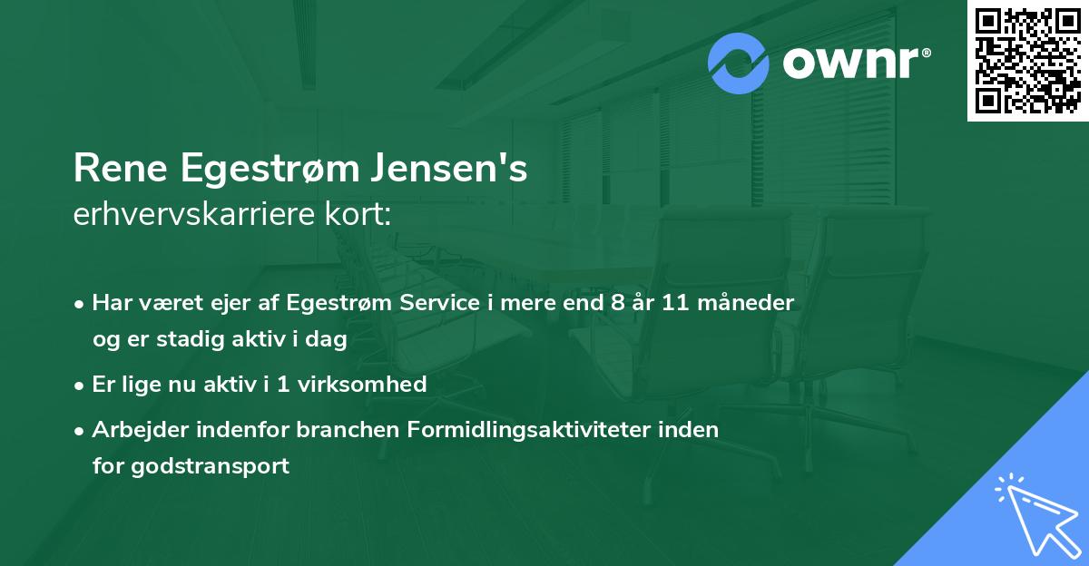 Rene Egestrøm Jensen's erhvervskarriere kort