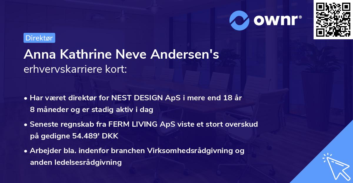 Anna Kathrine Neve Andersen's erhvervskarriere kort