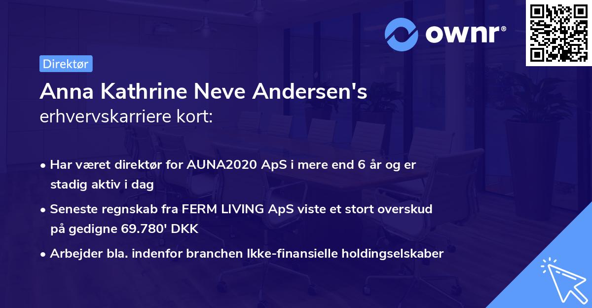 Anna Kathrine Neve Andersen's erhvervskarriere kort