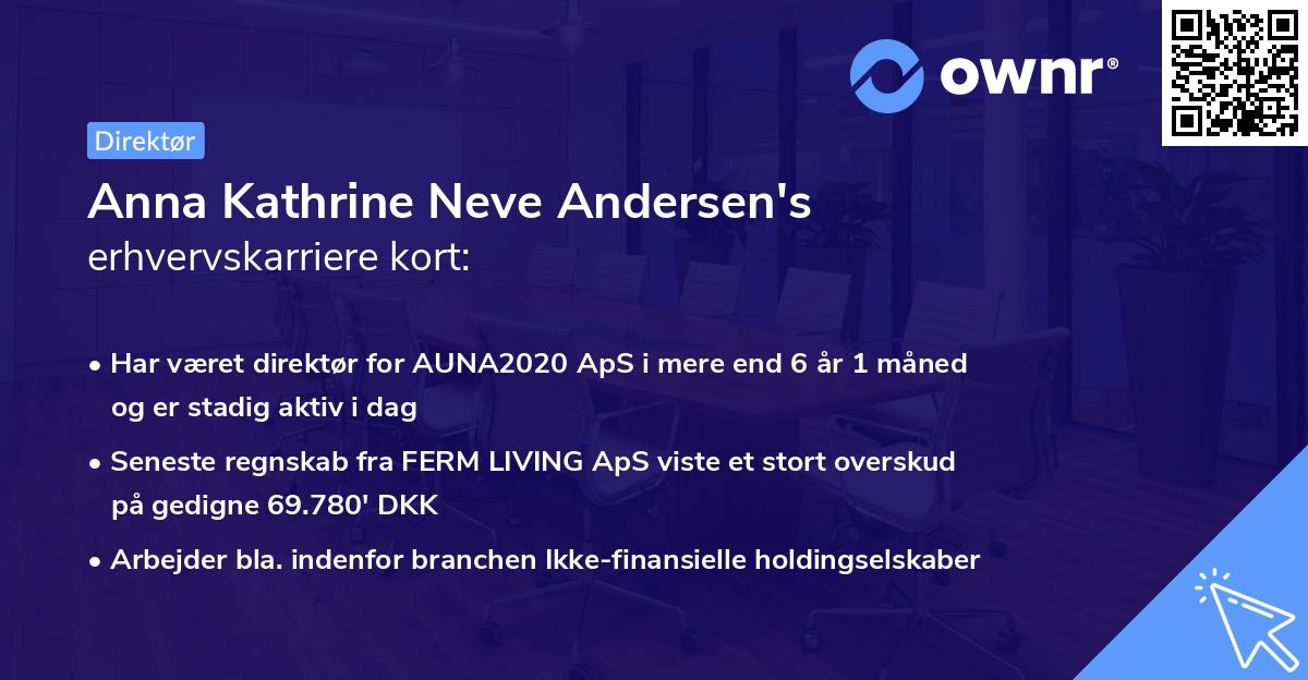 Anna Kathrine Neve Andersen's erhvervskarriere kort