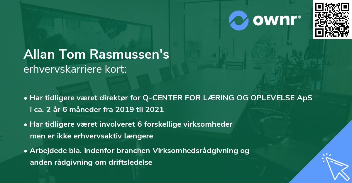 Allan Tom Rasmussen's erhvervskarriere kort