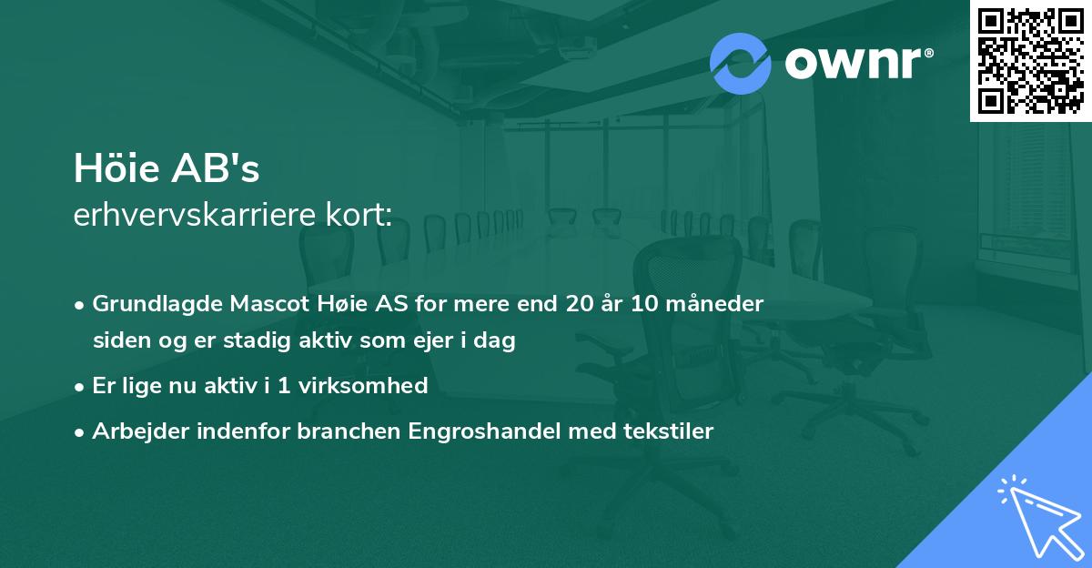 Höie AB's erhvervskarriere kort