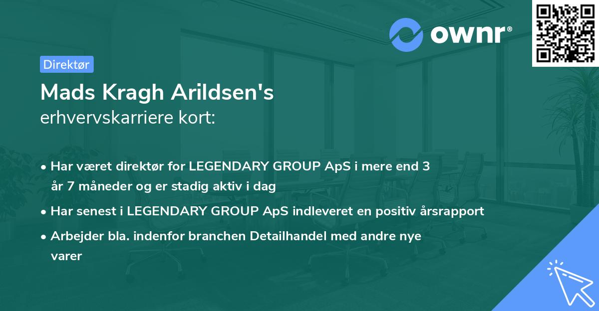Mads Kragh Arildsen's erhvervskarriere kort