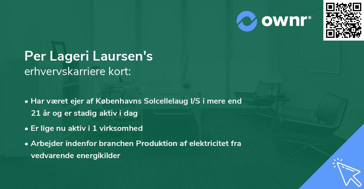 Per Lageri Laursen's erhvervskarriere kort