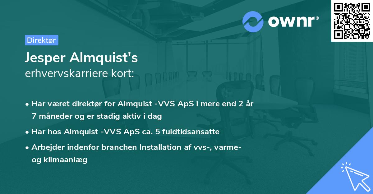 Jesper Almquist's erhvervskarriere kort