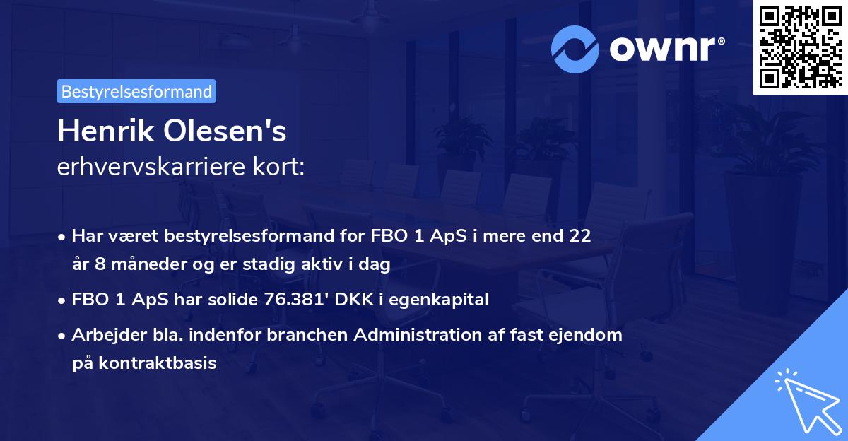 Henrik Olesen's erhvervskarriere kort