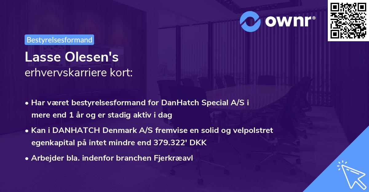 Lasse Olesen's erhvervskarriere kort