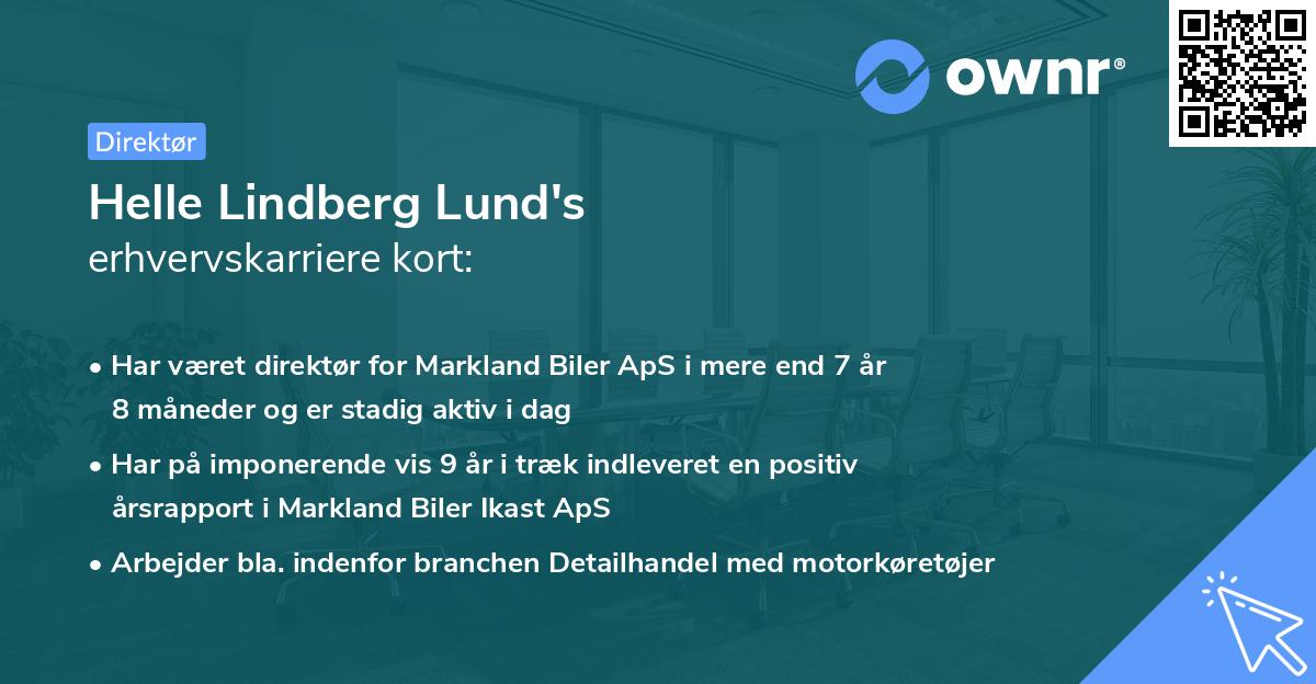 Helle Lindberg Lund's erhvervskarriere kort