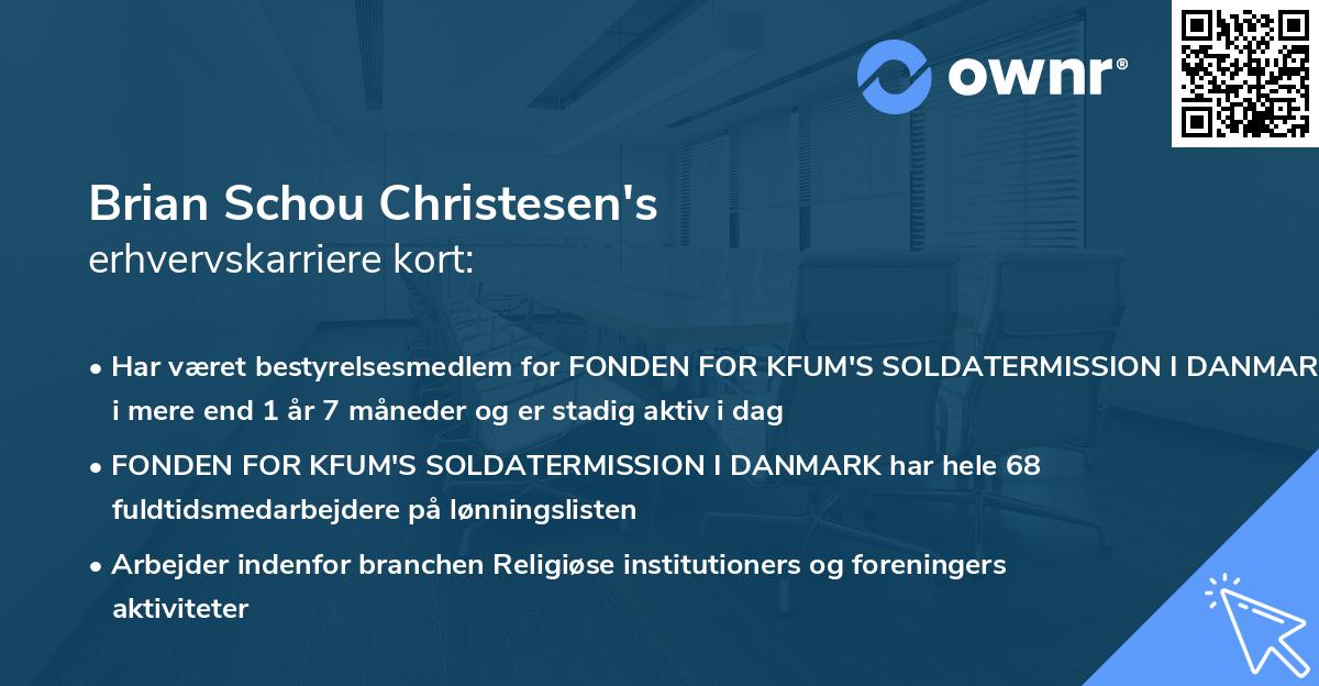 Brian Schou Christesen's erhvervskarriere kort