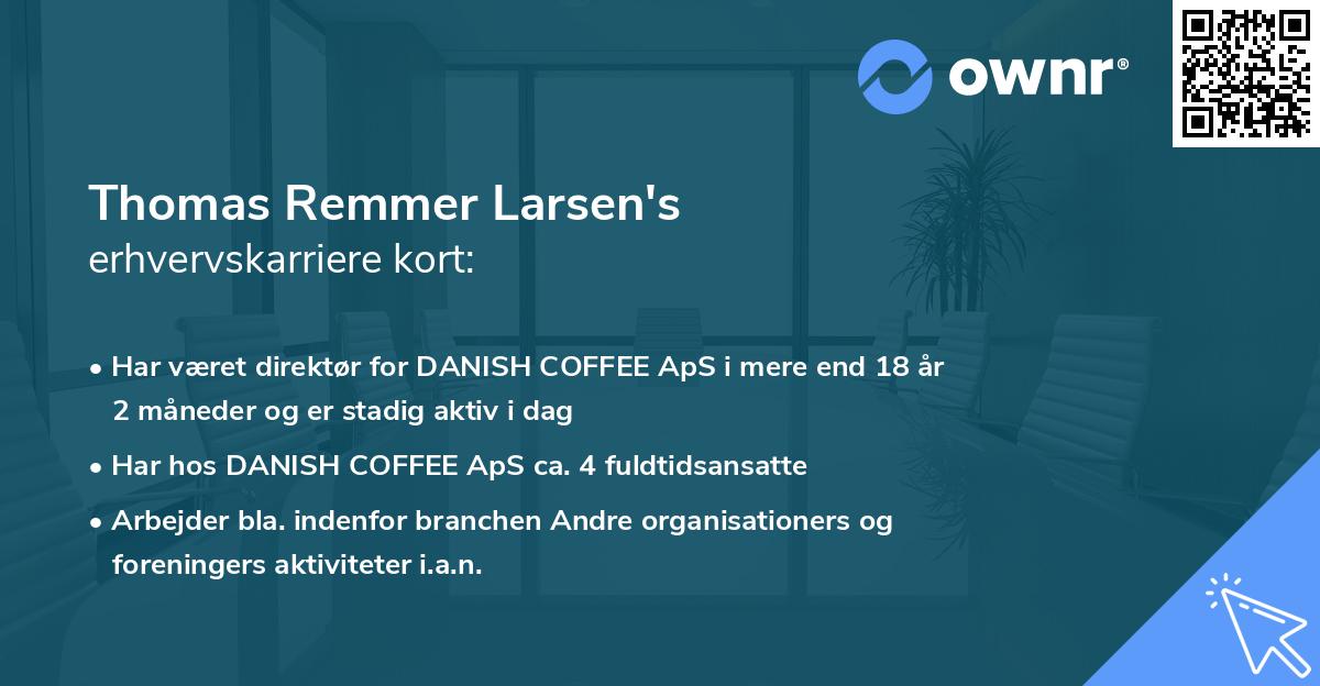 Thomas Remmer Larsen's erhvervskarriere kort
