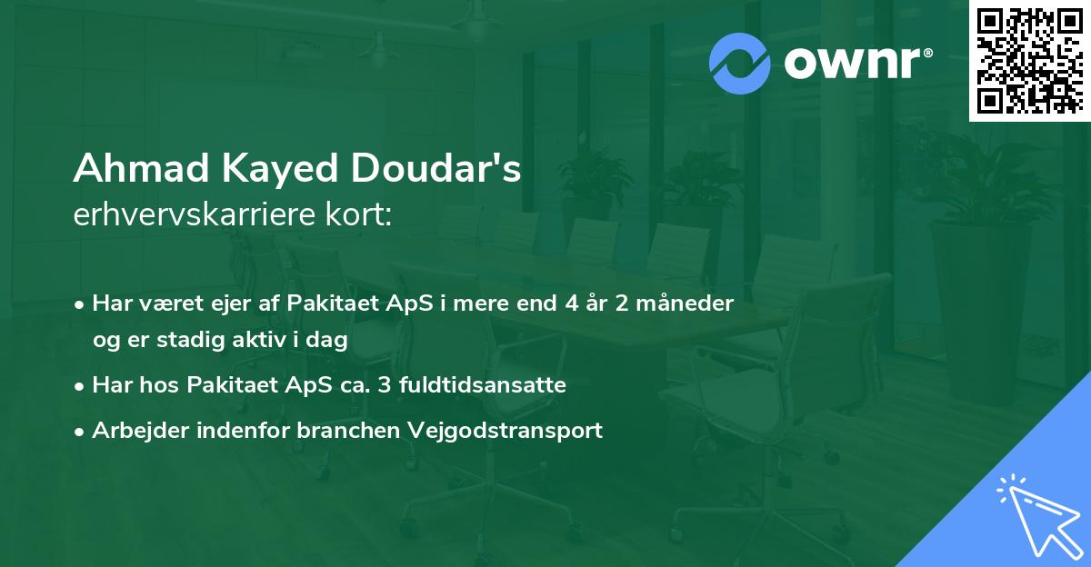 Ahmad Kayed Doudar's erhvervskarriere kort
