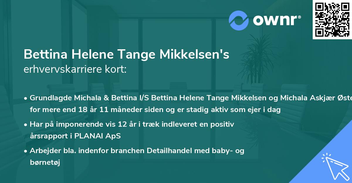 Bettina Helene Tange Mikkelsen's erhvervskarriere kort