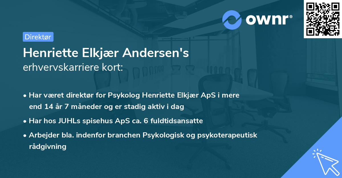 Henriette Elkjær Andersen's erhvervskarriere kort