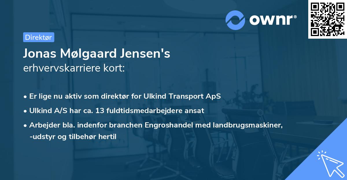 Jonas Mølgaard Jensen's erhvervskarriere kort