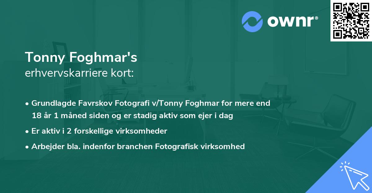 Tonny Foghmar's erhvervskarriere kort