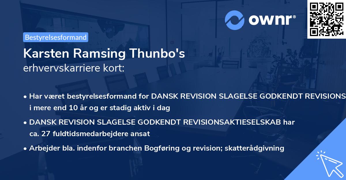 Karsten Ramsing Thunbo's erhvervskarriere kort