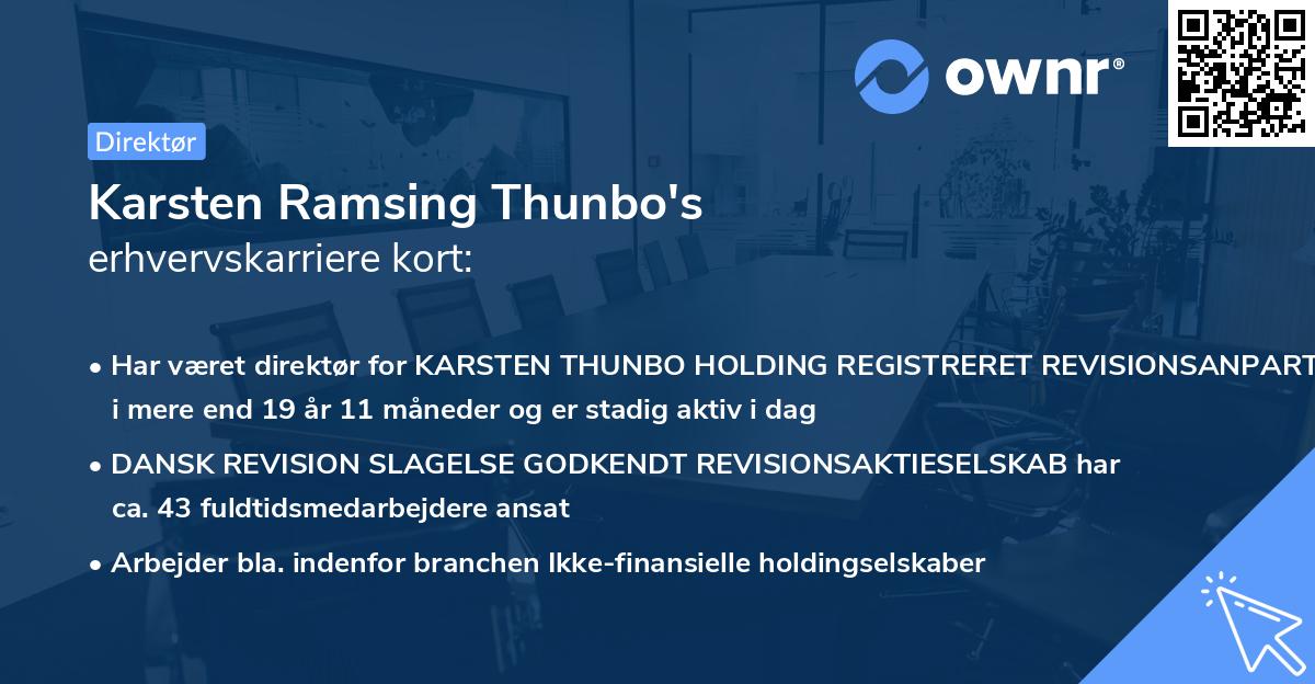 Karsten Ramsing Thunbo's erhvervskarriere kort