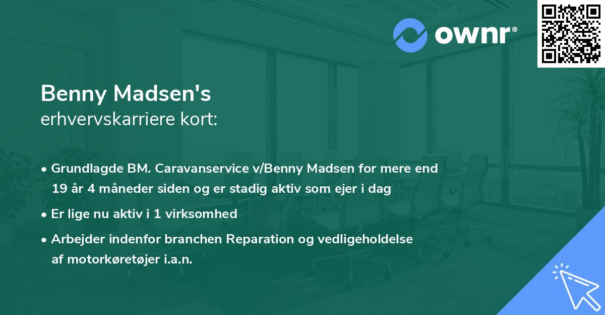 Benny Madsen's erhvervskarriere kort