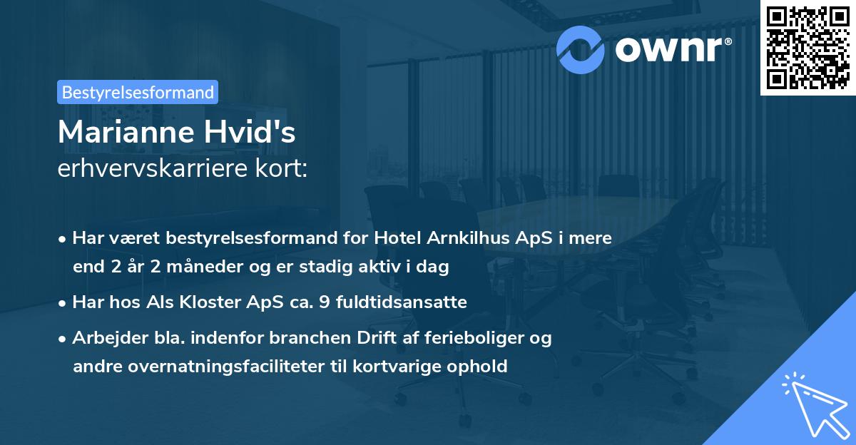 Marianne Hvid's erhvervskarriere kort