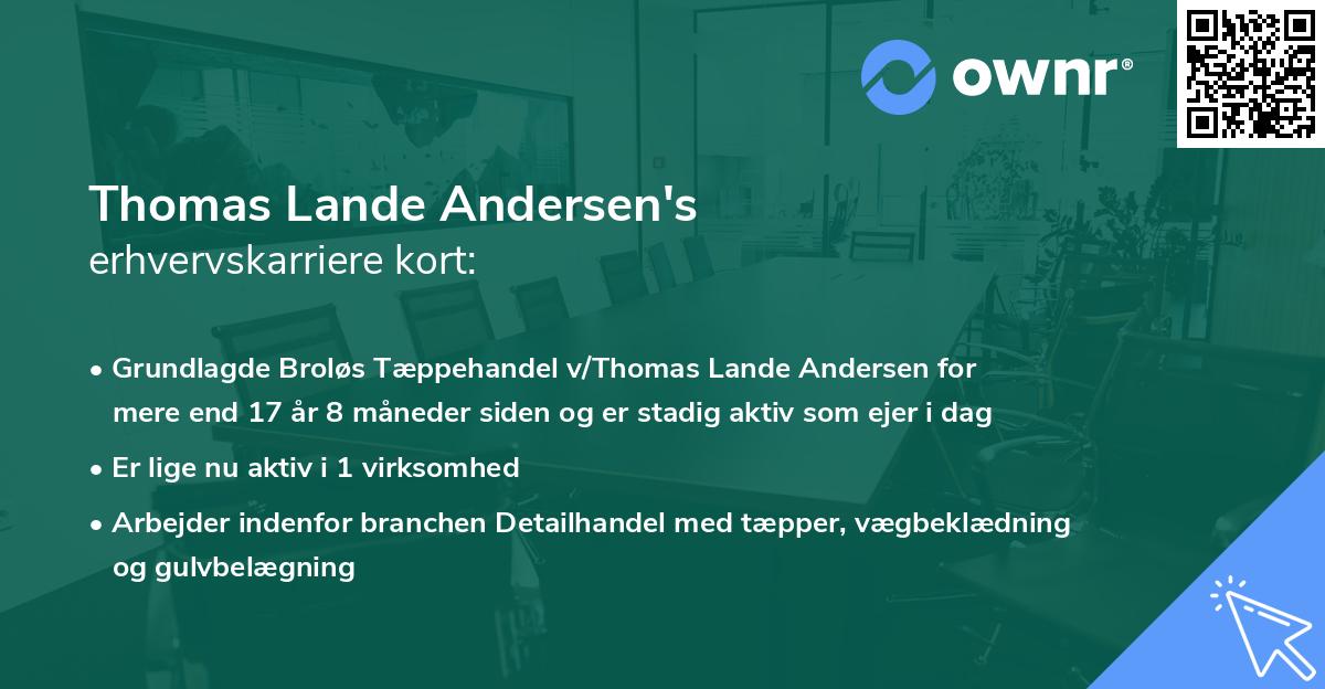 Thomas Lande Andersen's erhvervskarriere kort