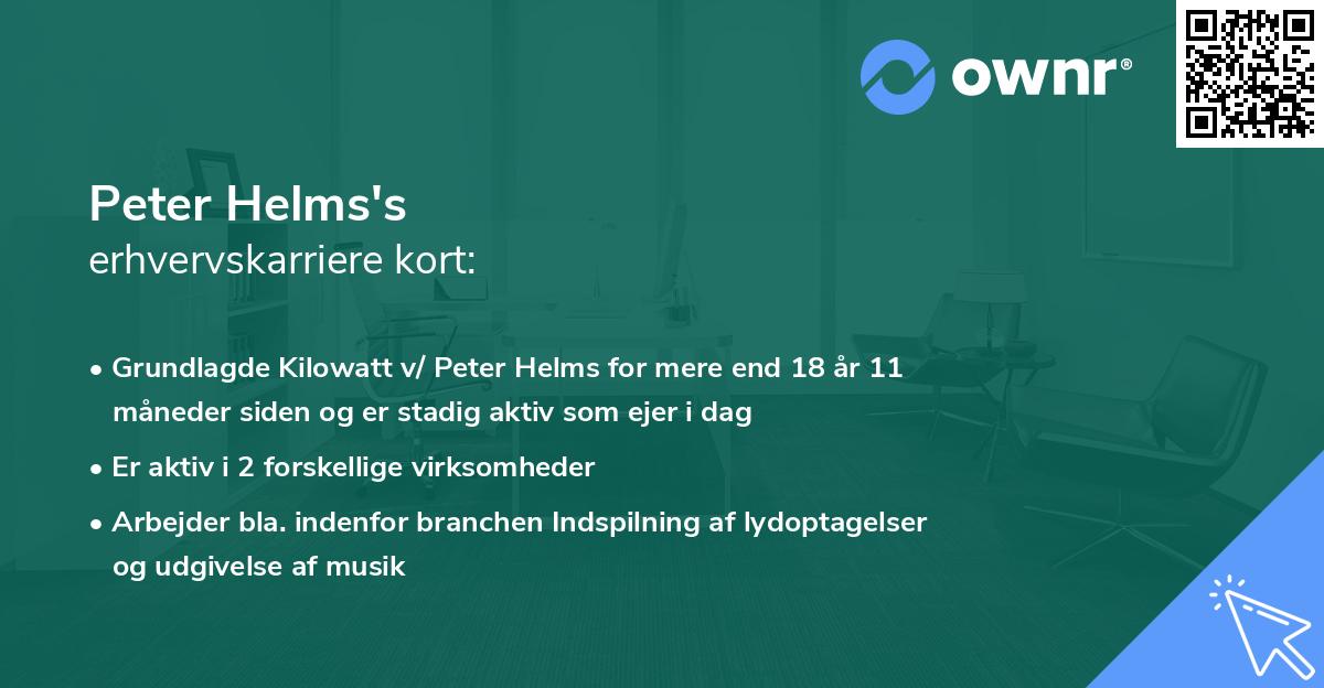 Peter Helms's erhvervskarriere kort