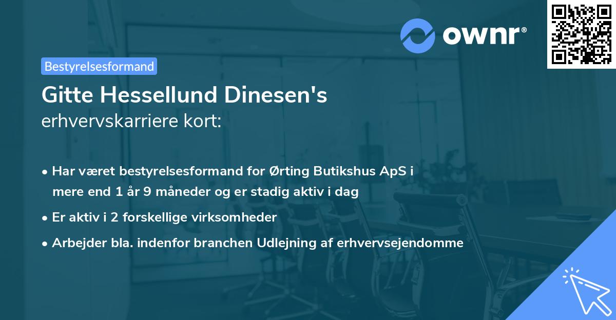 Gitte Hessellund Dinesen's erhvervskarriere kort