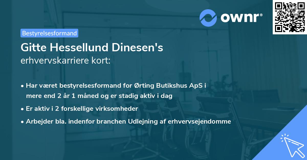Gitte Hessellund Dinesen's erhvervskarriere kort