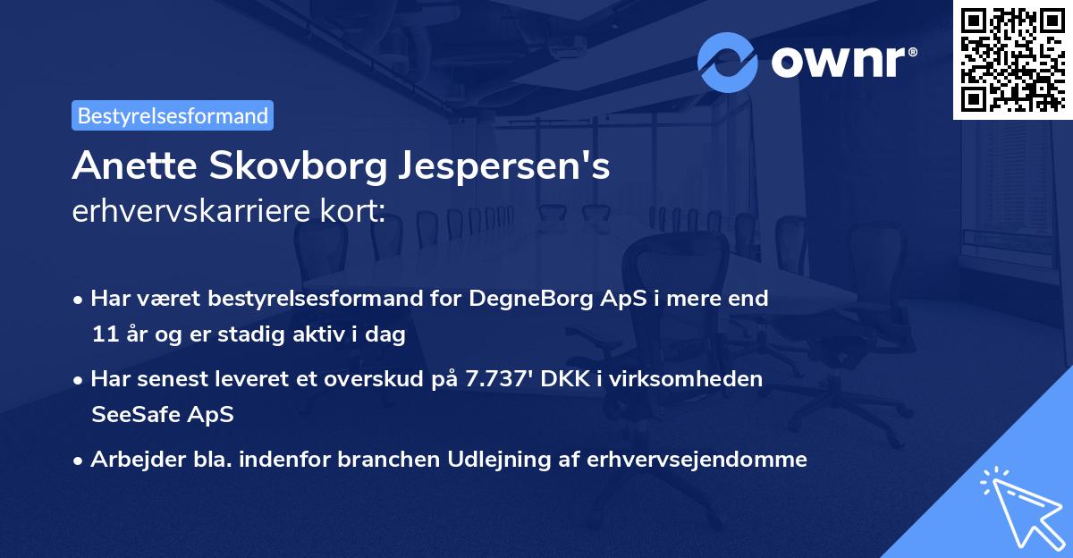 Anette Skovborg Jespersen's erhvervskarriere kort