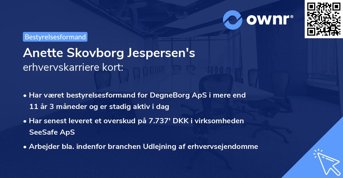 Anette Skovborg Jespersen's erhvervskarriere kort