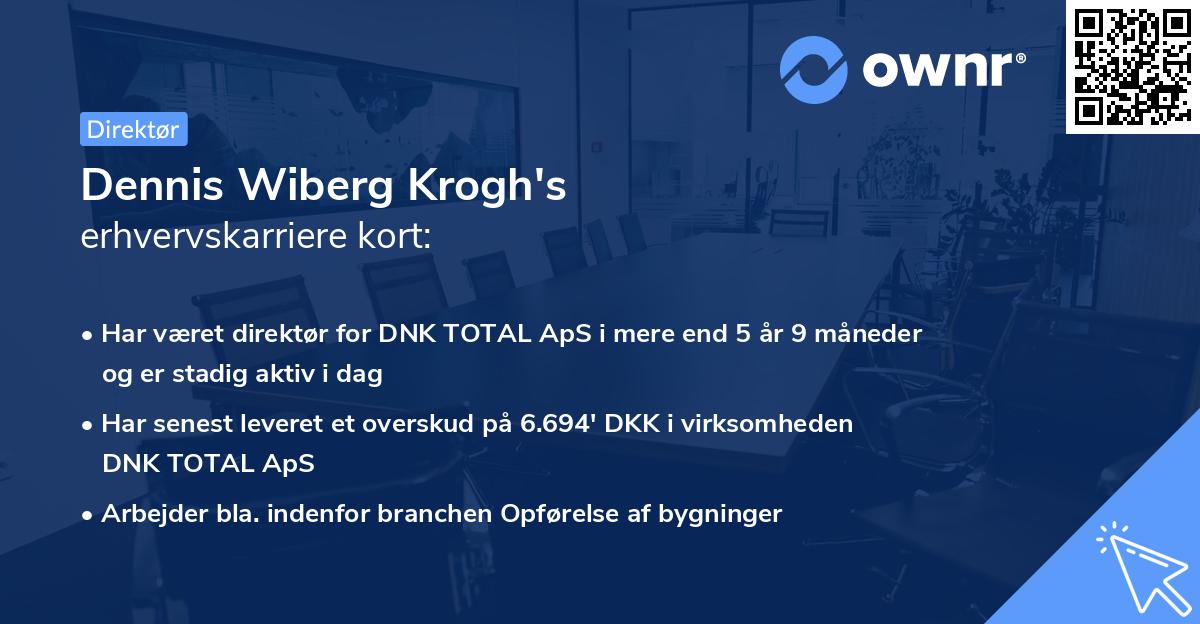 Dennis Wiberg Krogh's erhvervskarriere kort