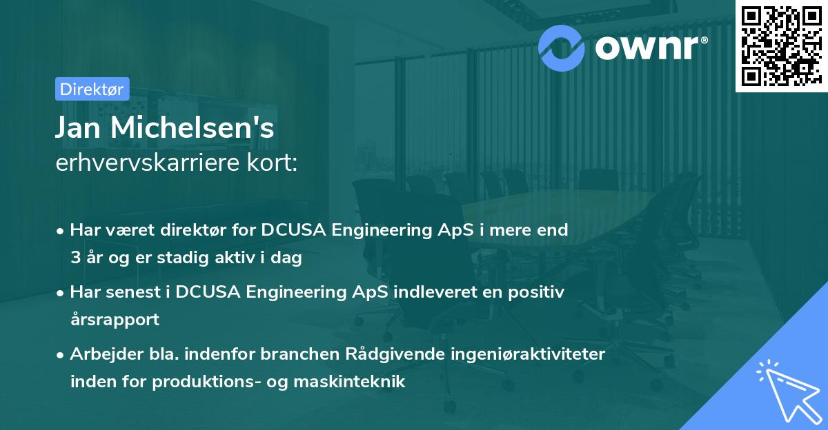 Jan Michelsen's erhvervskarriere kort