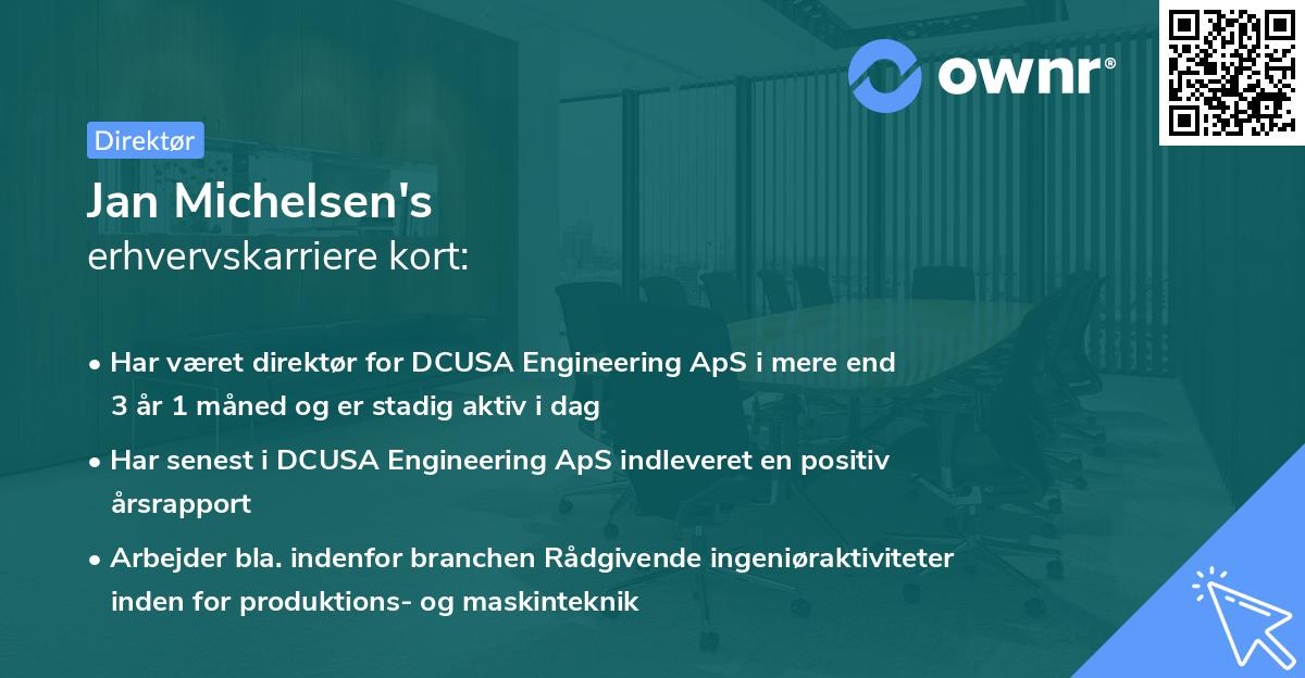 Jan Michelsen's erhvervskarriere kort