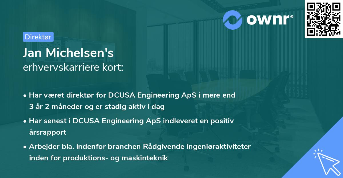 Jan Michelsen's erhvervskarriere kort