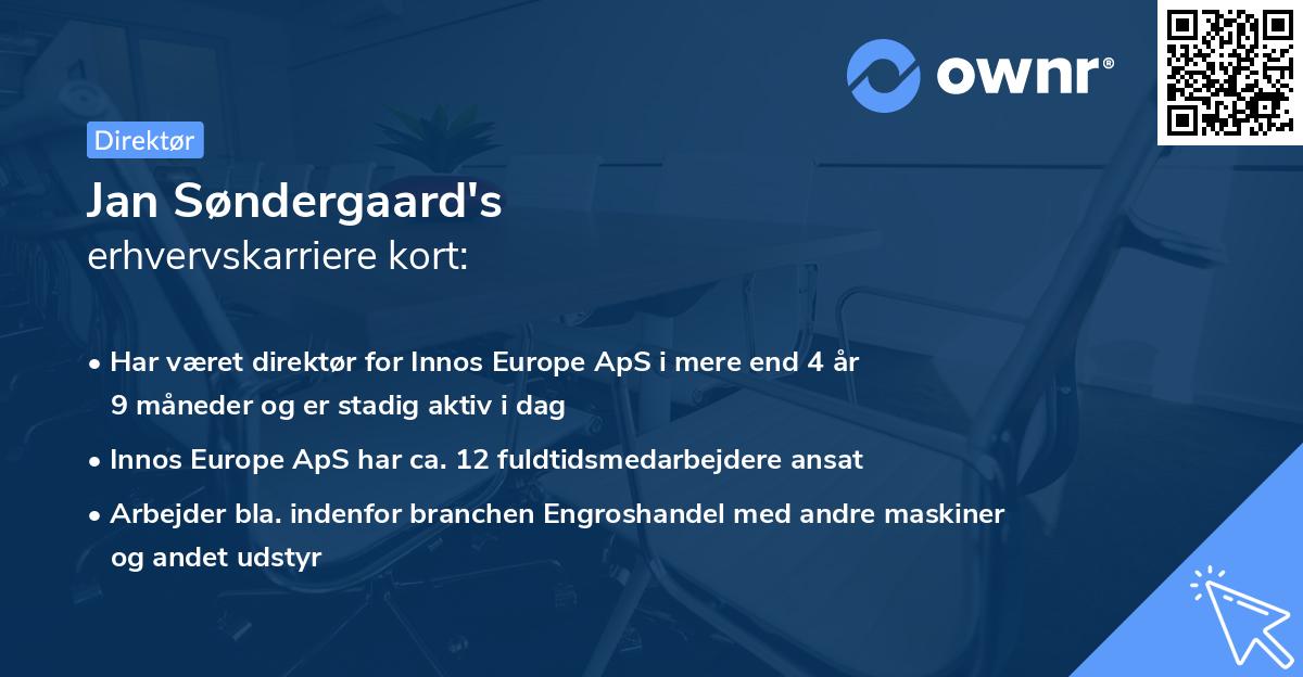 Jan Søndergaard's erhvervskarriere kort