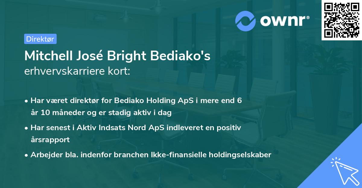 Mitchell José Bright Bediako's erhvervskarriere kort