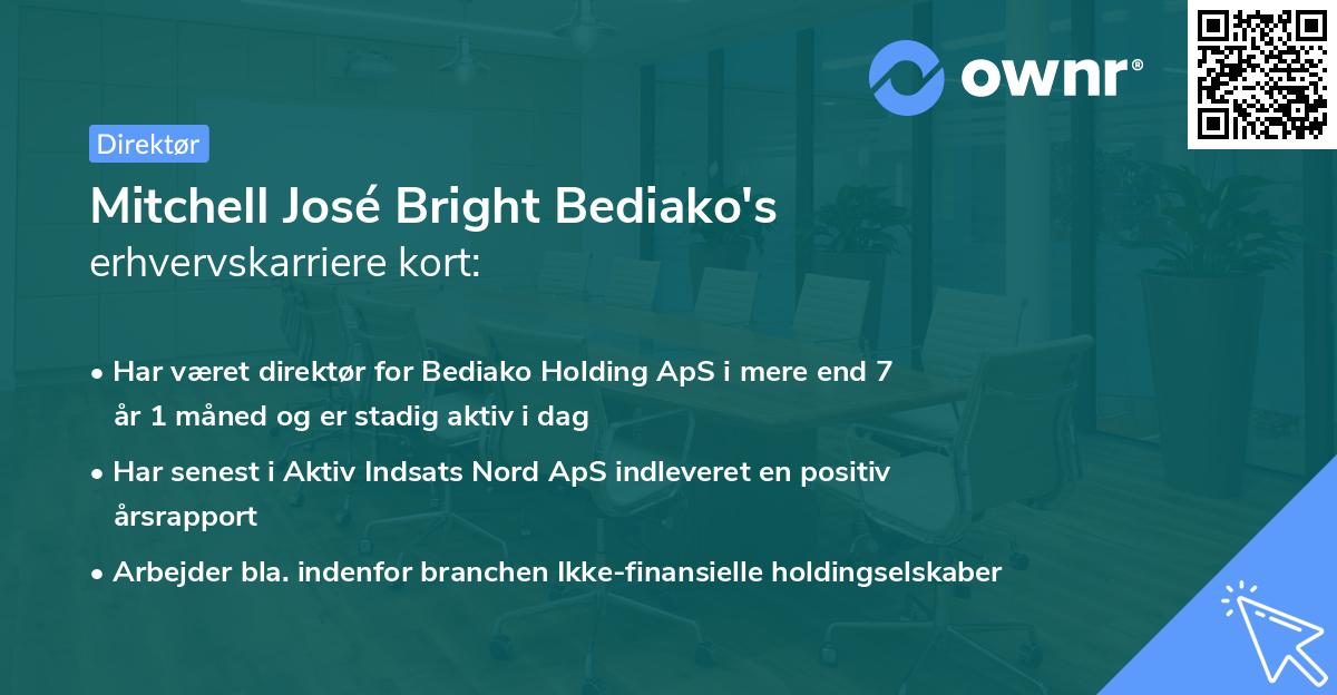 Mitchell José Bright Bediako's erhvervskarriere kort