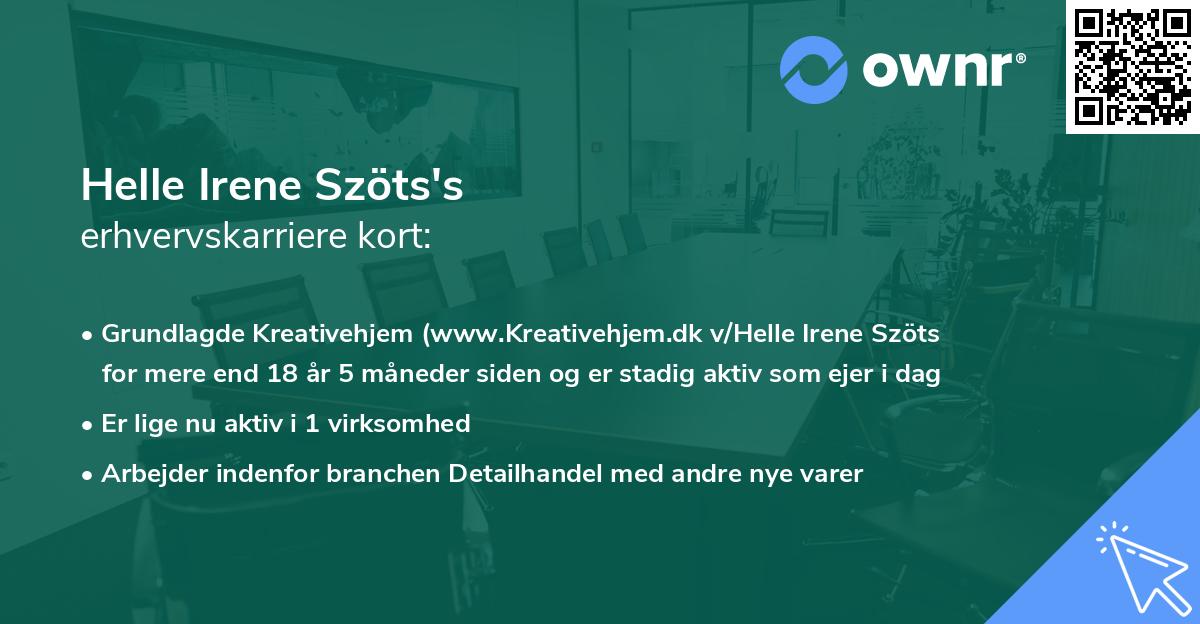 Helle Irene Szöts's erhvervskarriere kort