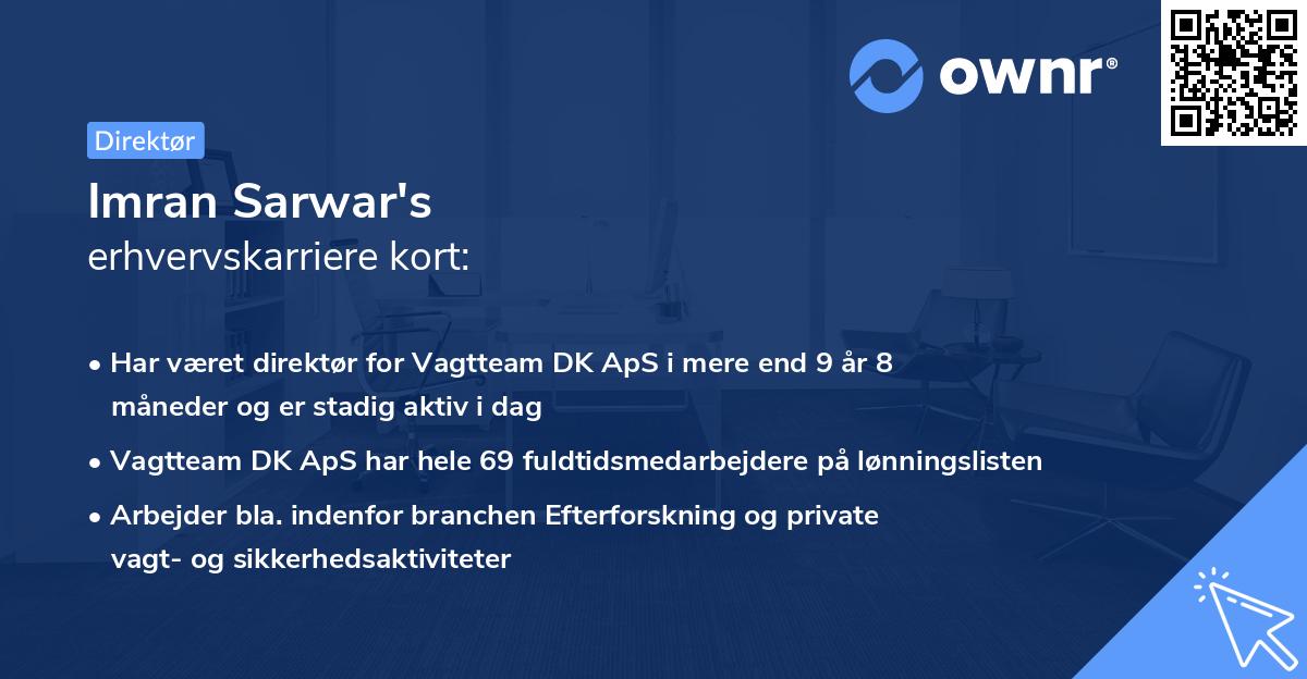 Imran Sarwar's erhvervskarriere kort