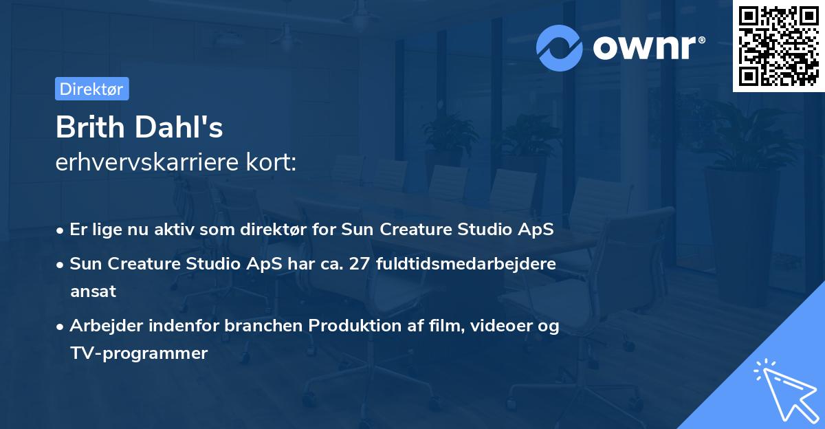 Brith Dahl's erhvervskarriere kort