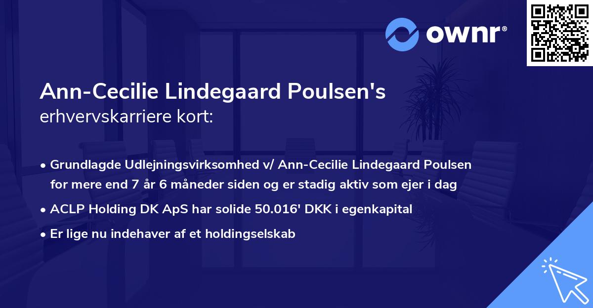 Ann-Cecilie Lindegaard Poulsen's erhvervskarriere kort