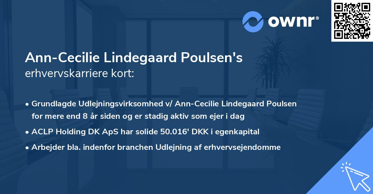 Ann-Cecilie Lindegaard Poulsen's erhvervskarriere kort