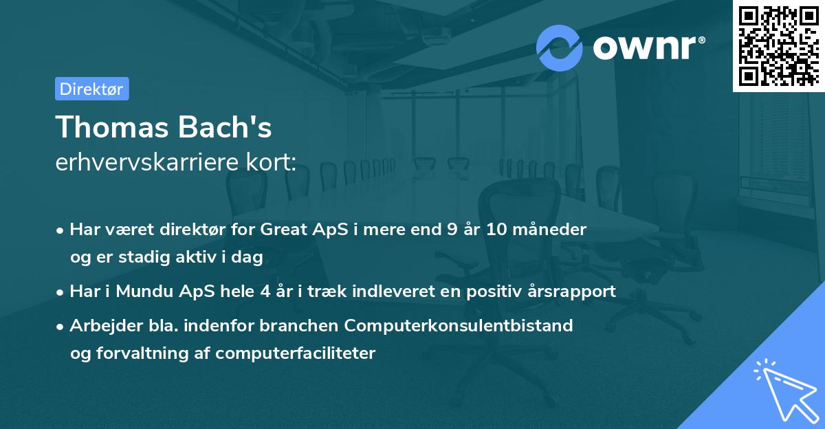Thomas Bach's erhvervskarriere kort