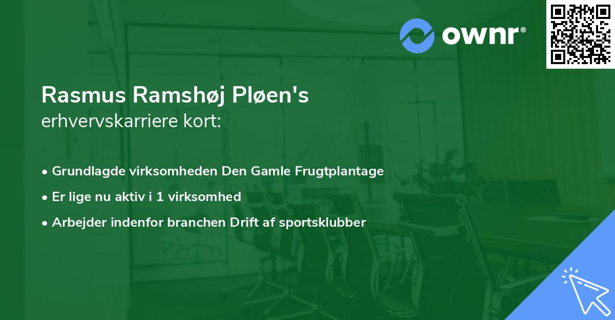 Rasmus Ramshøj Pløen's erhvervskarriere kort