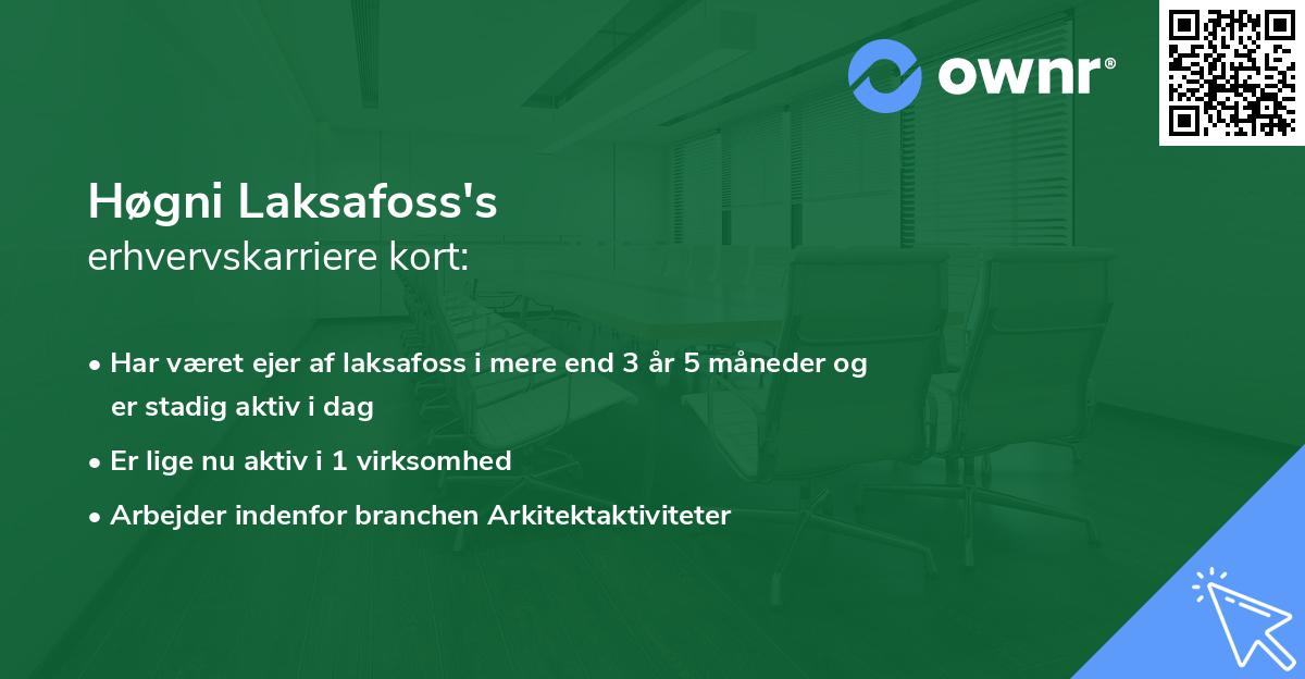 Høgni Laksafoss's erhvervskarriere kort