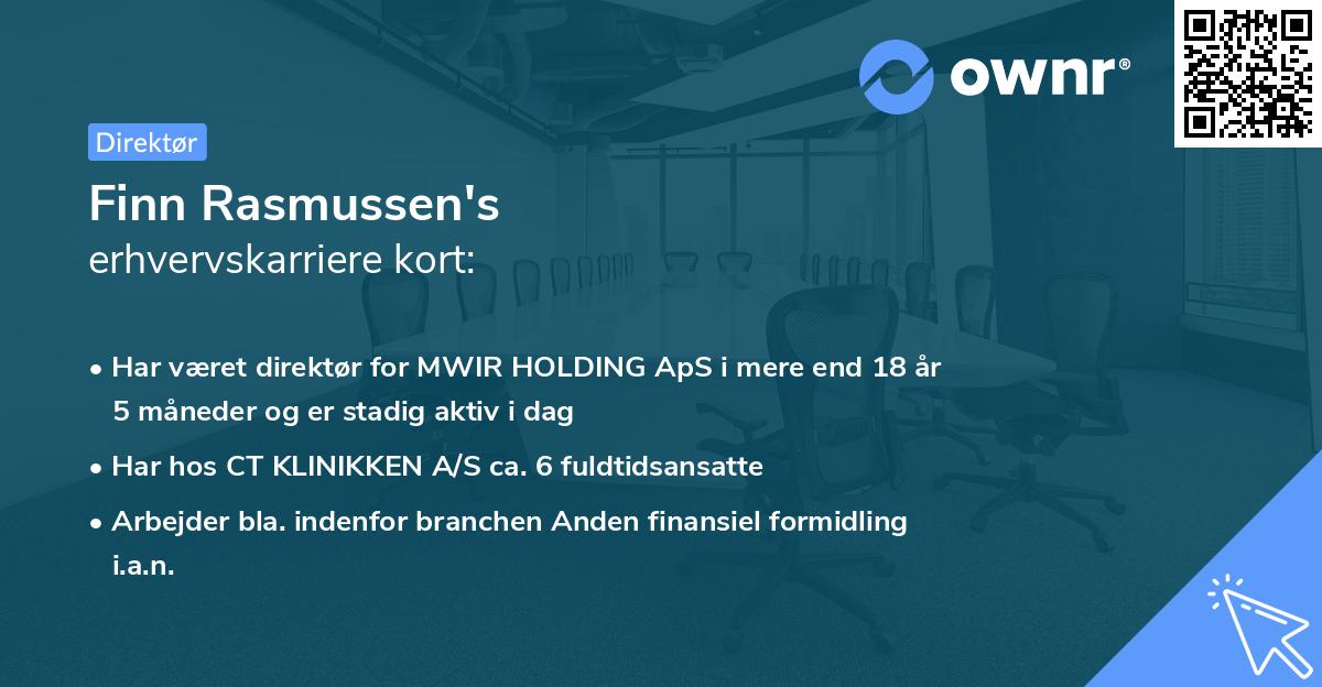 Finn Rasmussen's erhvervskarriere kort