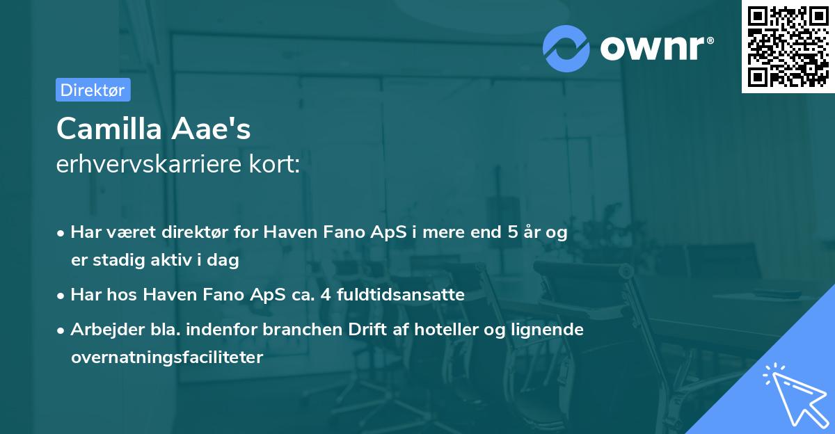 Camilla Aae's erhvervskarriere kort